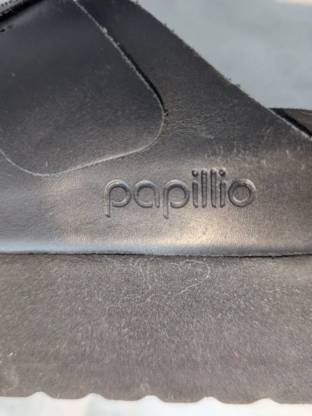 Papillio by Berkinstock Black Double Buckle Platform Slide Sandal Women's EU 41